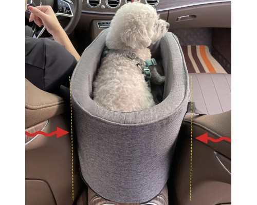 Автокрісло на центральну консоль для собаки/кота Volso ZK05Bl, м’яка лежанка, фіксація ременем
