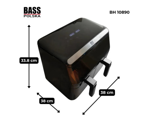 Мультипіч аерофритюрниця 8,5 л подвійна BASS POLSKA BH 10890 з сенсорною панеллю LED-дисплеєм та двома незалежними камерами